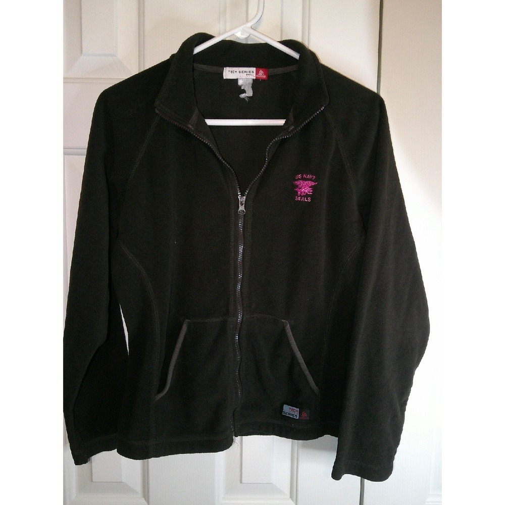 Colosseum Tech Series US Navy Seals Fleece Jacket Full Zip‎ Brown Small
